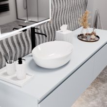 HD Pasana White 50 cm széles pultra ültethető hófehér porcelán mosdótál