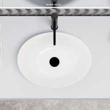 HD Pasana White 50 cm széles pultra ültethető hófehér porcelán mosdótál