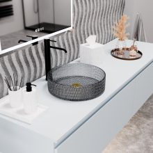 HD Aura Dark 39 cm széles pultra ültethető sötétített üveg mosdótál