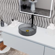 HD Aura Dark 39 cm széles pultra ültethető sötétített üveg mosdótál