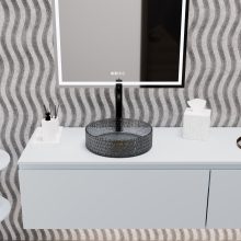 HD Aura Dark 39 cm széles pultra ültethető sötétített üveg mosdótál