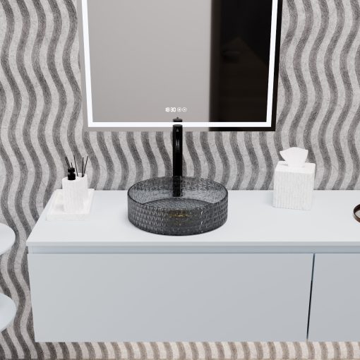 HD Aura Dark 39 cm széles pultra ültethető sötétített üveg mosdótál