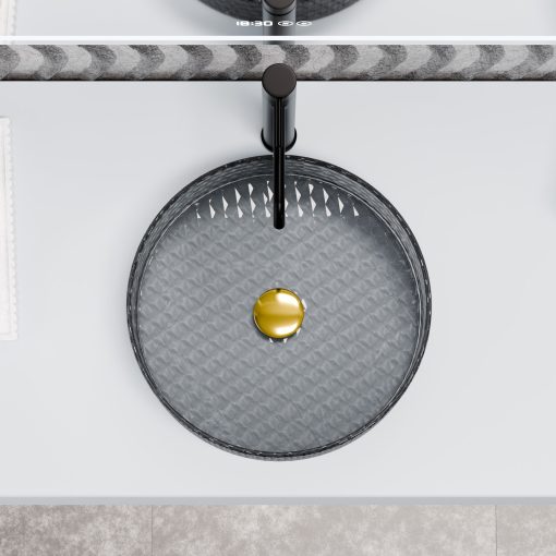 HD Aura Dark 39 cm széles pultra ültethető sötétített üveg mosdótál