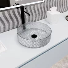 HD Aura Transparent 39 cm széles pultra ültethető átlátszó üveg mosdótál