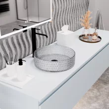 HD Aura Transparent 39 cm széles pultra ültethető átlátszó üveg mosdótál