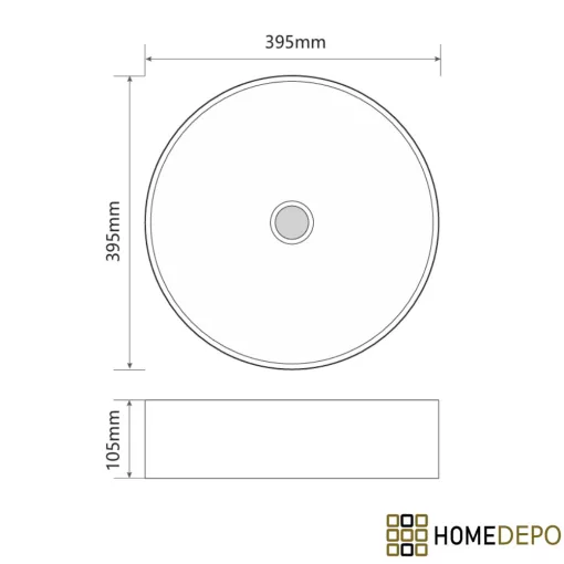 HD Aura Transparent 39 cm széles pultra ültethető átlátszó üveg mosdótál