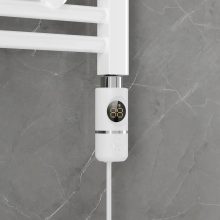 HD Thermo-X1 White 400W elektromos fűtőpatron törölközőszárító radiátorhoz digitális hőfokszabályozóval, fényes fehér