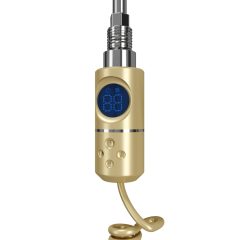   HD Thermo-X1 Gold 400W elektromos fűtőpatron törölközőszárító radiátorhoz digitális hőfokszabályozóval, fényes arany
