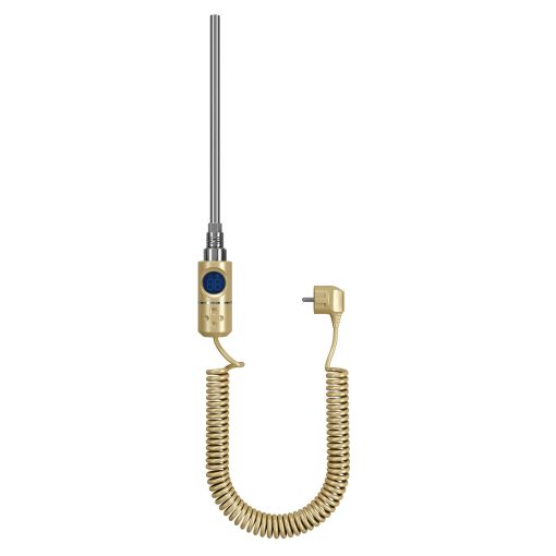 HD Thermo-X1 Gold 600W elektromos fűtőpatron törölközőszárító radiátorhoz digitális hőfokszabályozóval, fényes arany