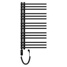 HD Triton Black 1000x500 mm elektromos design törölközőszárító radiátor 400W-os fűtőpatronnal, matt fekete