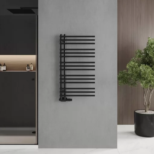 HD Triton Black 1000x500 mm design törölközőszárító radiátor, matt fekete