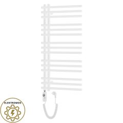   HD Triton White 1000x500 mm elektromos design törölközőszárító radiátor 400W-os fűtőpatronnal, fényes fehér