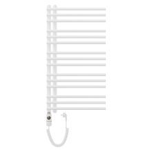 HD Triton White 1000x500 mm elektromos design törölközőszárító radiátor 400W-os fűtőpatronnal, fényes fehér