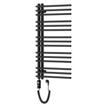 HD Triton Black 1000x600 mm elektromos design törölközőszárító radiátor 400W-os fűtőpatronnal, matt fekete