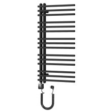 HD Triton Black 1000x600 mm smart elektromos design törölközőszárító radiátor 400W-os wifi-s fűtőpatronnal, matt fekete