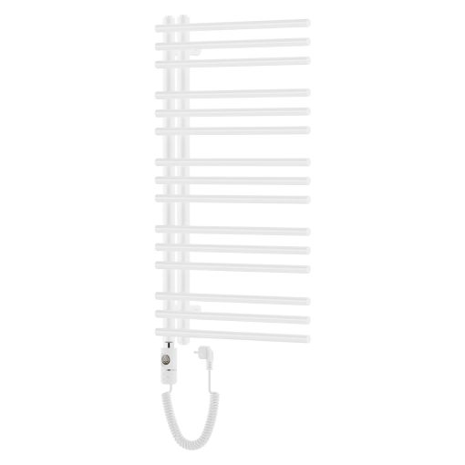 HD Triton White 1000x600 mm elektromos design törölközőszárító radiátor 400W-os fűtőpatronnal, fényes fehér