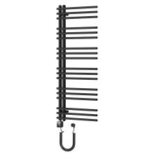 HD Triton Black 1200x500 mm smart elektromos design törölközőszárító radiátor 400W-os wifi-s fűtőpatronnal, matt fekete