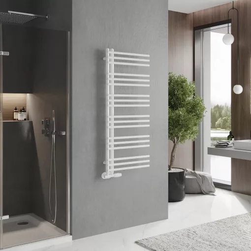 HD Triton White 1200x500 mm design törölközőszárító radiátor, fényes fehér