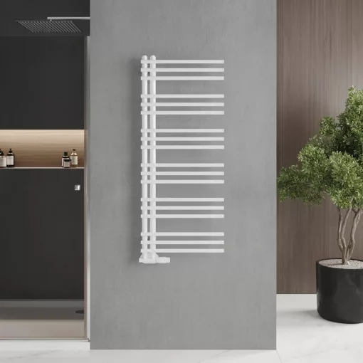 HD Triton White 1200x500 mm design törölközőszárító radiátor, fényes fehér