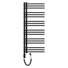 HD Triton Black 1200x600 mm elektromos design törölközőszárító radiátor 400W-os fűtőpatronnal, matt fekete