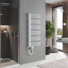 HD Triton White 1200x600 mm smart elektromos design törölközőszárító radiátor 400W-os wifi-s fűtőpatronnal, fényes fehér