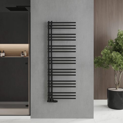 HD Triton Black 1400x500 mm design törölközőszárító radiátor, matt fekete