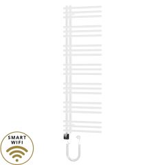   HD Triton White 1400x500 mm smart elektromos design törölközőszárító radiátor 400W-os wifi-s fűtőpatronnal, fényes fehér