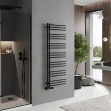 HD Triton Black 1400x600 mm design törölközőszárító radiátor, matt fekete