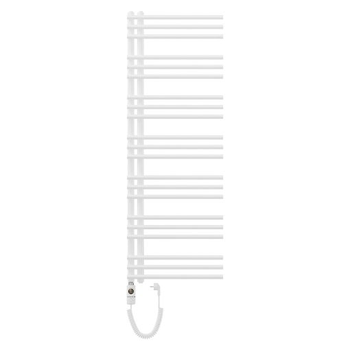 HD Triton White 1400x600 mm elektromos design törölközőszárító radiátor 600W-os fűtőpatronnal, fényes fehér