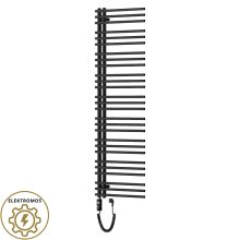 HD Triton Black 1600x600 mm elektromos design törölközőszárító radiátor 900W-os fűtőpatronnal, matt fekete