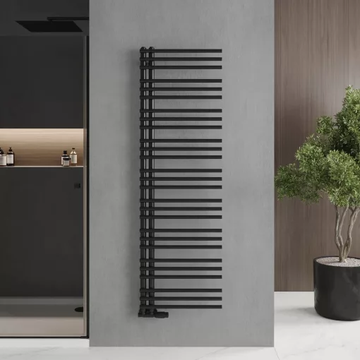 HD Triton Black 1600x600 mm design törölközőszárító radiátor, matt fekete