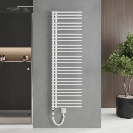 HD Triton White 1600x600 mm elektromos design törölközőszárító radiátor 900W-os fűtőpatronnal, fényes fehér