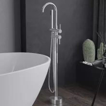HD Amelia Chrome íves szabadonálló kádtöltő csaptelep elforgatható kifolyócsővel és kézi zuhanyszettel