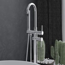 HD Amelia Chrome íves szabadonálló kádtöltő csaptelep elforgatható kifolyócsővel és kézi zuhanyszettel