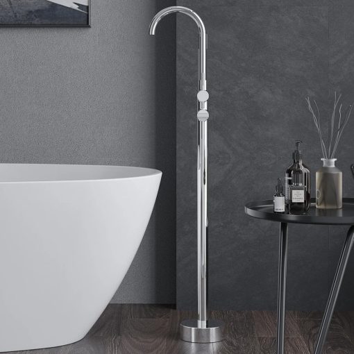 HD Amelia Chrome íves szabadonálló kádtöltő csaptelep elforgatható kifolyócsővel és kézi zuhanyszettel