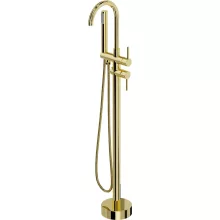 HD Amelia Glossy Gold íves arany szabadonálló kádtöltő csaptelep elforgatható kifolyócsővel és kézi zuhanyszettel