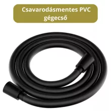 HD Aleta Black fekete szabadonálló kádtöltő csaptelep nyitott cascade kifolyócsővel és kézi zuhanyszettel