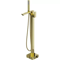   HD Isabel Glossy Gold szögletes arany szabadonálló kádtöltő csaptelep kézi zuhanyszettel