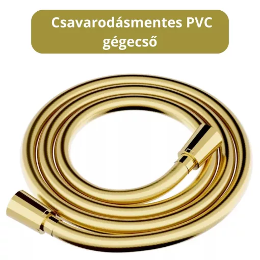 HD Isabel Glossy Gold szögletes arany szabadonálló kádtöltő csaptelep kézi zuhanyszettel