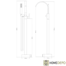 HD Nora Chrome íves szabadonálló kádtöltő csaptelep kézi zuhanyszettel
