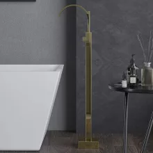 HD Nora Glossy Gold íves arany szabadonálló kádtöltő csaptelep kézi zuhanyszettel