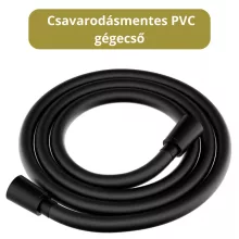 HD Violet Black íves fekete szabadonálló kádtöltő csaptelep elforgatható kifolyócsővel és kézi zuhanyszettel