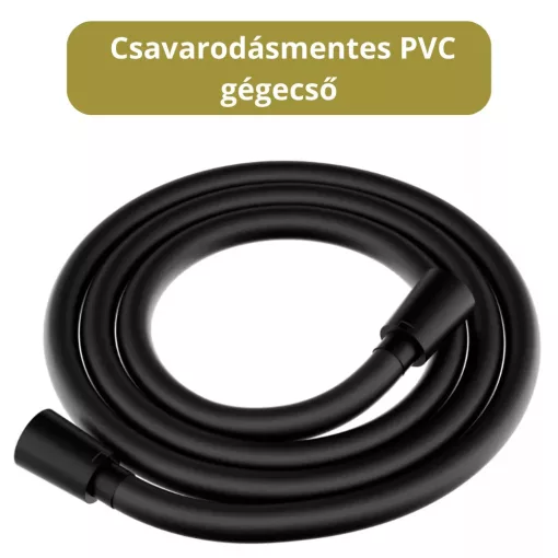 HD Violet Black íves fekete szabadonálló kádtöltő csaptelep elforgatható kifolyócsővel és kézi zuhanyszettel