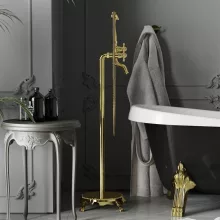 HD Maya Glossy Gold antik arany szabadonálló kádtöltő csaptelep kézi zuhanyszettel