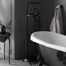 HD Maya Black antik fekete szabadonálló kádtöltő csaptelep kézi zuhanyszettel