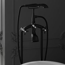 HD Maya Black antik fekete szabadonálló kádtöltő csaptelep kézi zuhanyszettel