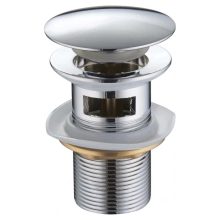 HD fényes króm click-clack leeresztő szelep, túlfolyós mosdóhoz