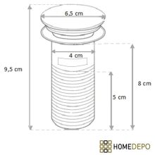 HD fényes fehér kerámia click-clack leeresztő szelep, túlfolyós mosdóhoz