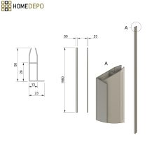 HD X2F króm toldóprofil csomag, +2x 28 mm, 195 cm magas (Nexon, Defender, Valentin zuhanykabinokhoz és Duo kabinokhoz)