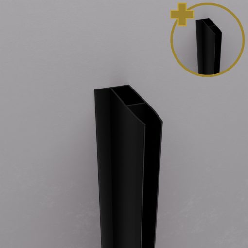 HD X2F fekete toldóprofil csomag, +2x 28 mm, 195 cm magas (Nexon, Defender, Valentin zuhanykabinokhoz és Duo kabinokhoz)